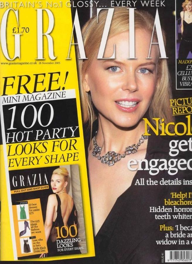 GRAZIA UK magazine side cover 28 November 2005