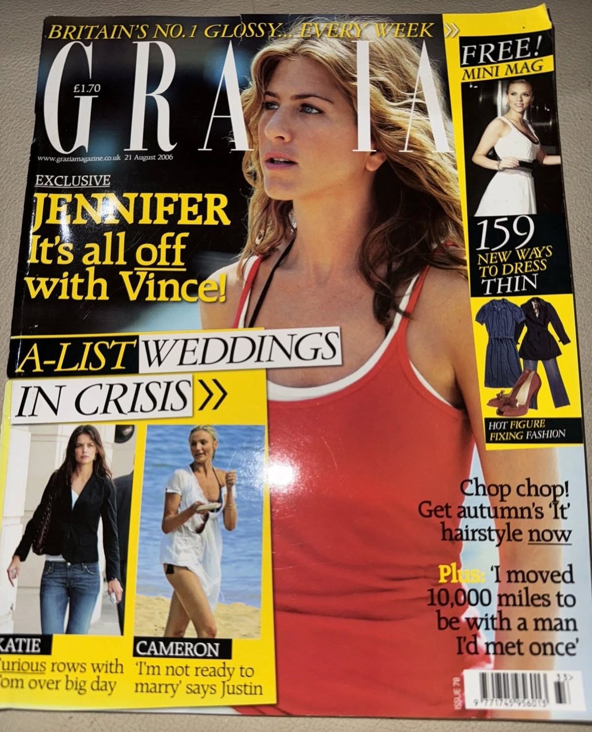 GRAZIA UK magazine side cover 21 August 2006