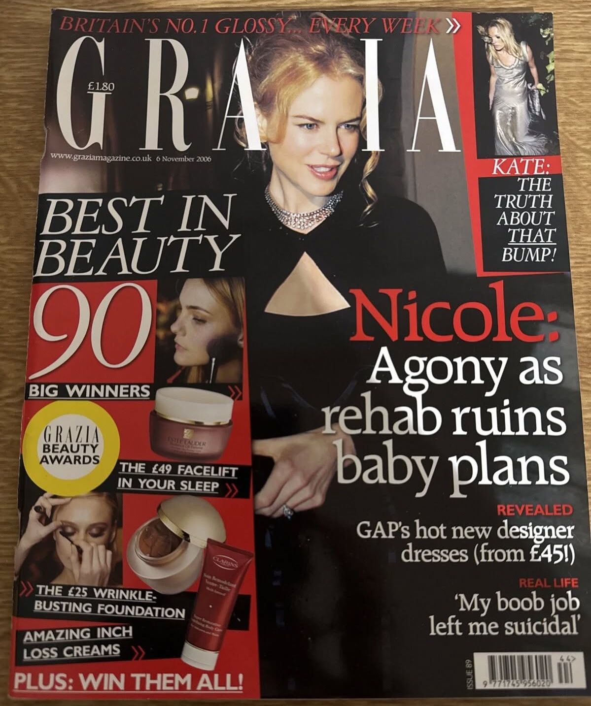 GRAZIA UK magazine side cover 6 November 2006