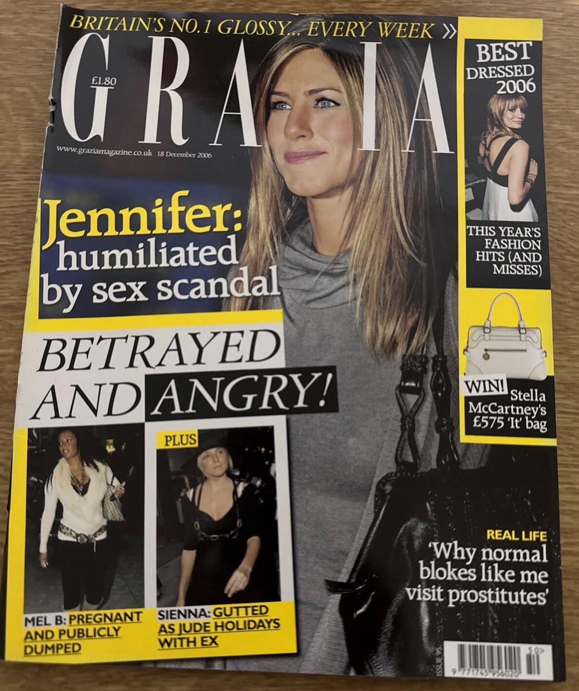 GRAZIA UK magazine side cover 18 December 2006