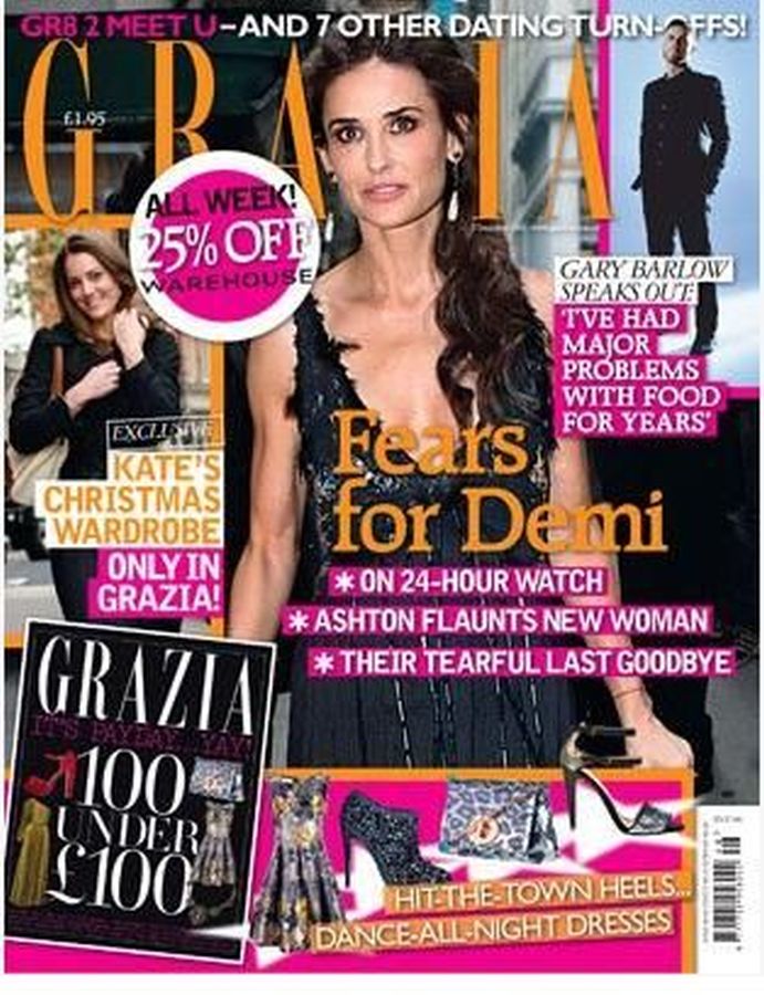 GRAZIA UK magazine side cover 29 November 2011