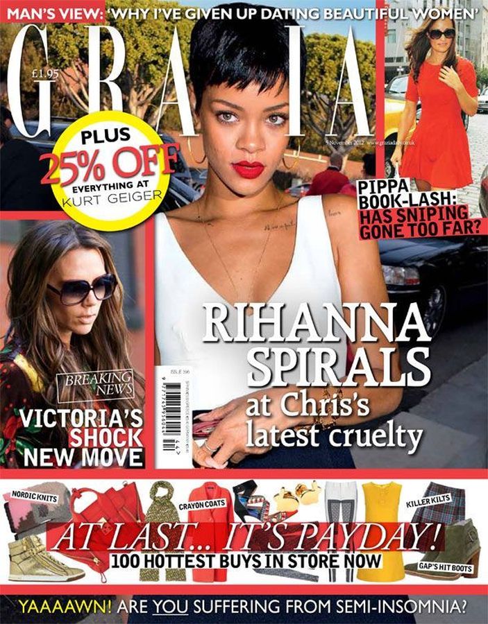 GRAZIA UK magazine side cover 30 October 2012