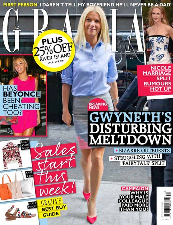 GRAZIA UK magazine side cover 16 June 2014