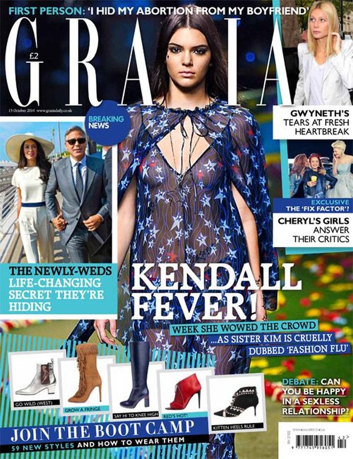GRAZIA UK magazine side cover 13 October 2014
