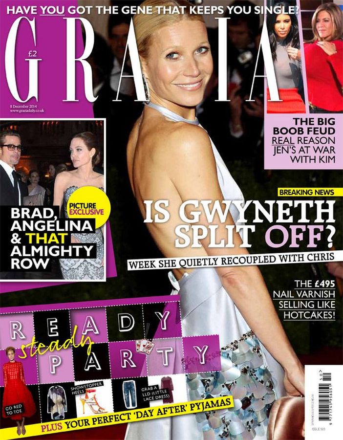 GRAZIA UK magazine side cover 8 December 2014