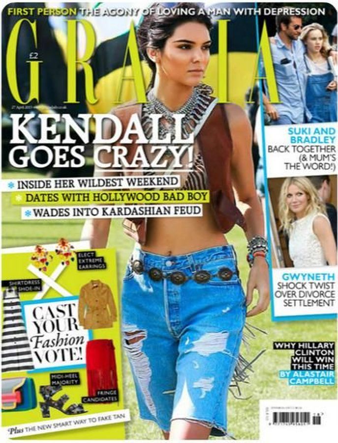 GRAZIA UK magazine side cover 27 April 2015