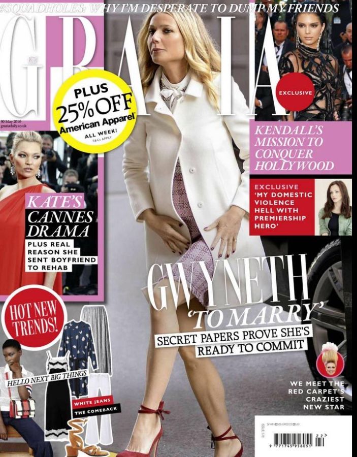 GRAZIA UK magazine side cover 30 May 2016