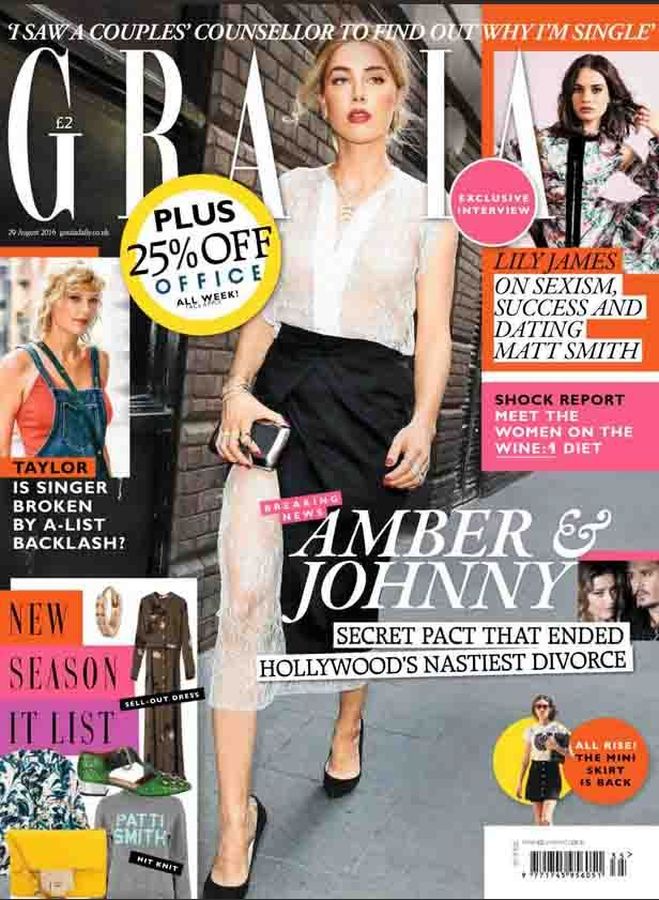 GRAZIA UK magazine side cover 29 August 2016