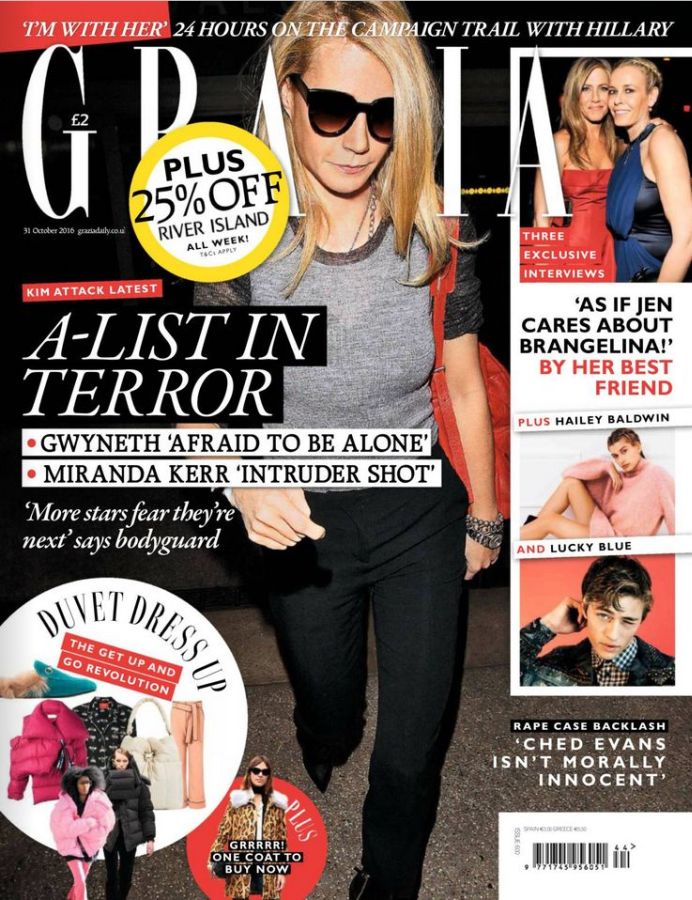 GRAZIA UK magazine side cover 31 October 2016