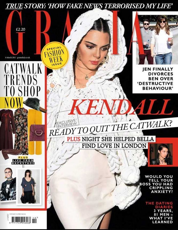 GRAZIA UK magazine side cover 6 March 2017