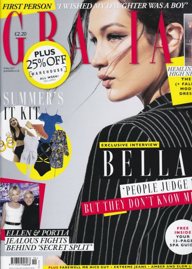GRAZIA UK magazine side cover 8 May 2017