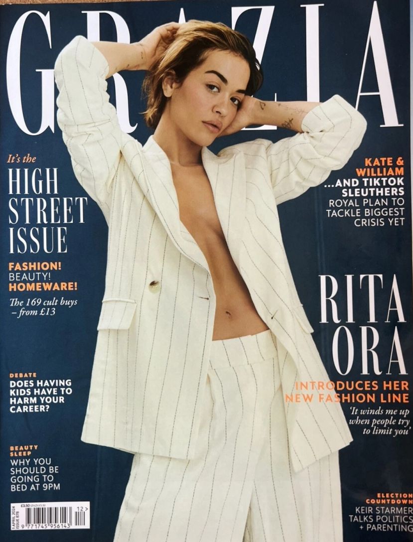 GRAZIA UK magazine side cover 1 April 2024