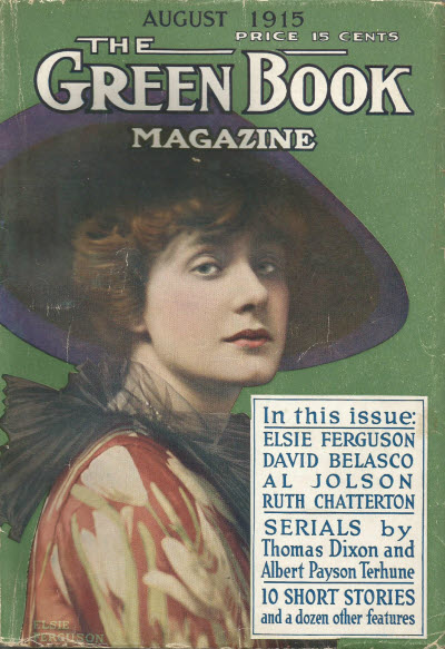 GREEN BOOK MAGAZINE magazine side cover August 1915