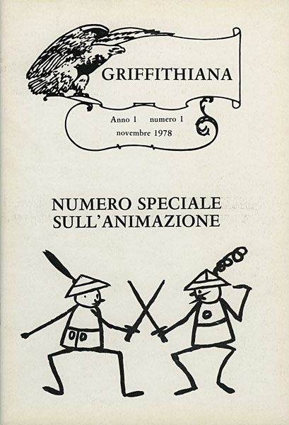 GRIFFITHIANA magazine side cover Issue 1 November 1978