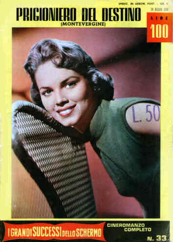 GRANDI SUCCESSI DELLO SCHERMO magazine side cover Issue 33 10 March 1958