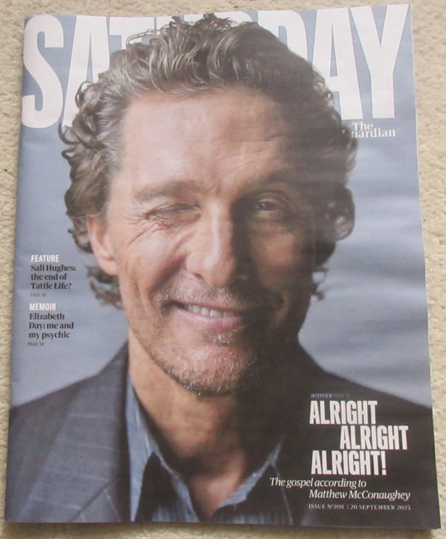 GUARDIAN SATURDAY magazine side cover 20 September 2025