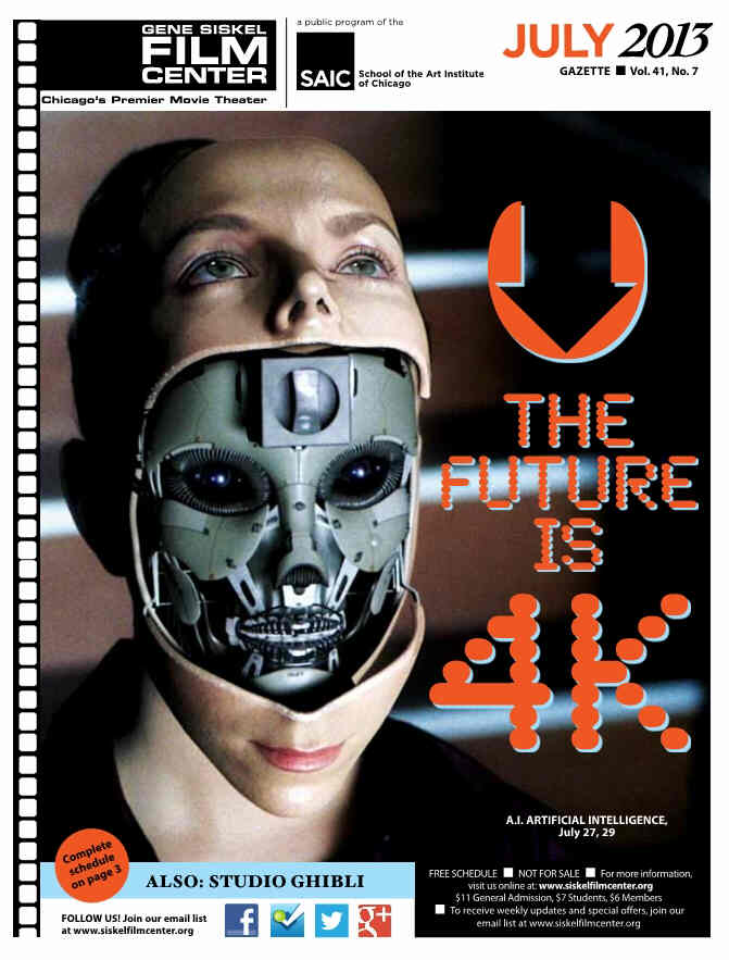 GENE SISKEL FILM CENTER magazine side cover July 2013