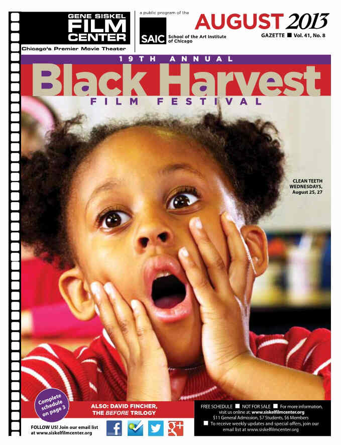 GENE SISKEL FILM CENTER magazine side cover August 2013