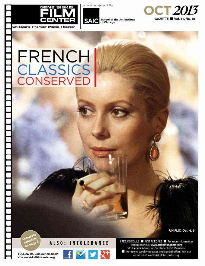 GENE SISKEL FILM CENTER magazine side cover October 2013
