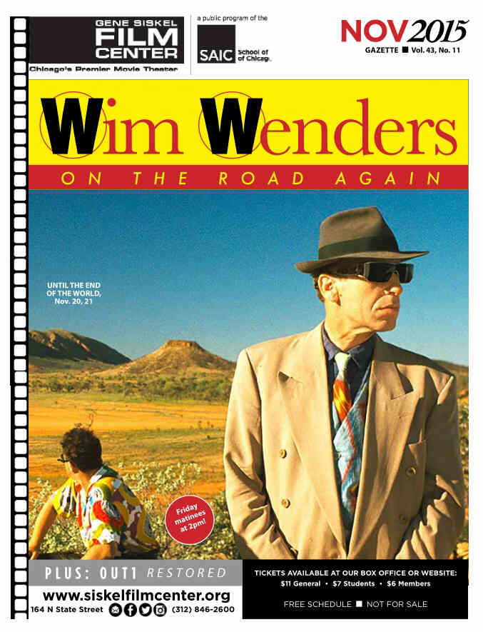 GENE SISKEL FILM CENTER magazine side cover November 2015