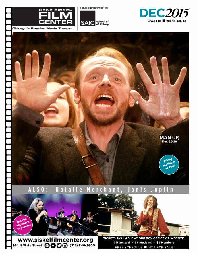 GENE SISKEL FILM CENTER magazine side cover December 2015