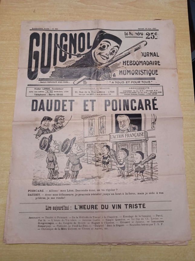 GUIGNOL magazine side cover 25 June 1927