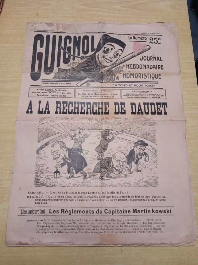GUIGNOL magazine side cover 9 July 1927