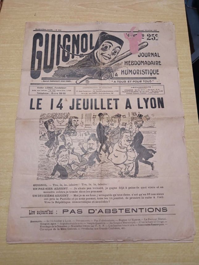 GUIGNOL magazine side cover 23 July 1927
