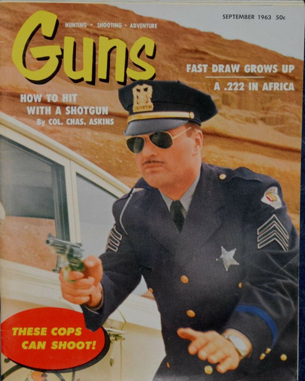 GUNS magazine side cover  September 1963
