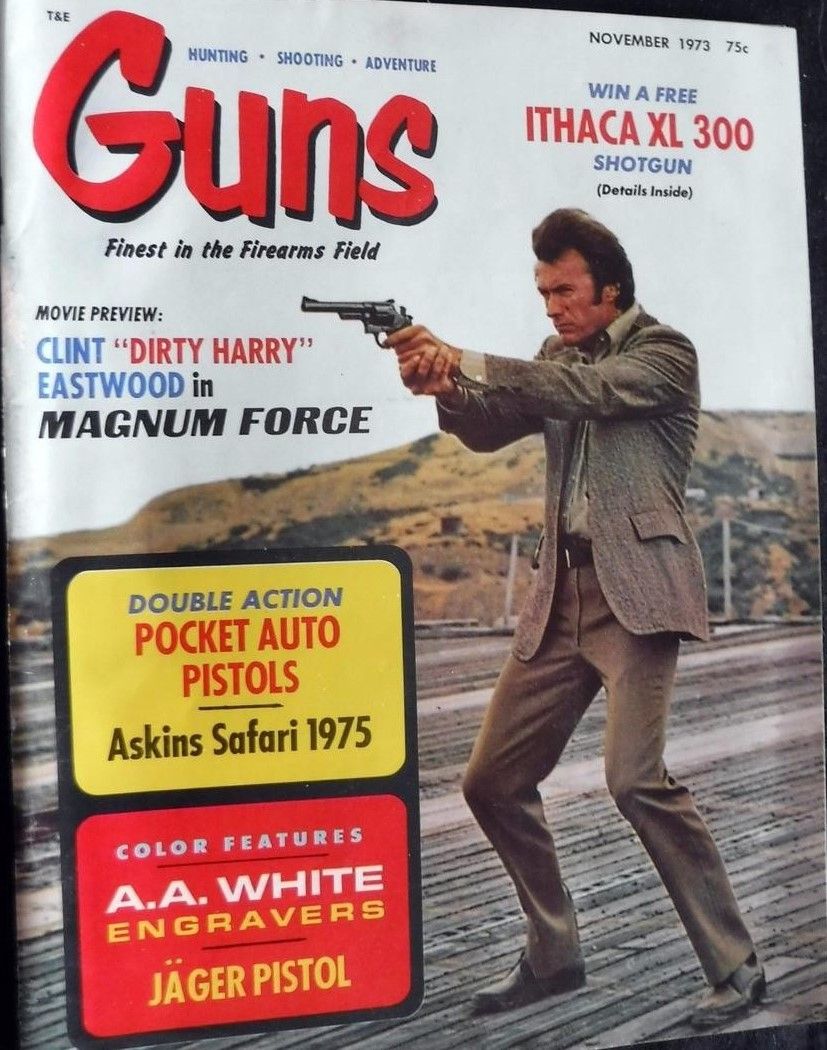 GUNS magazine side cover  November 1973