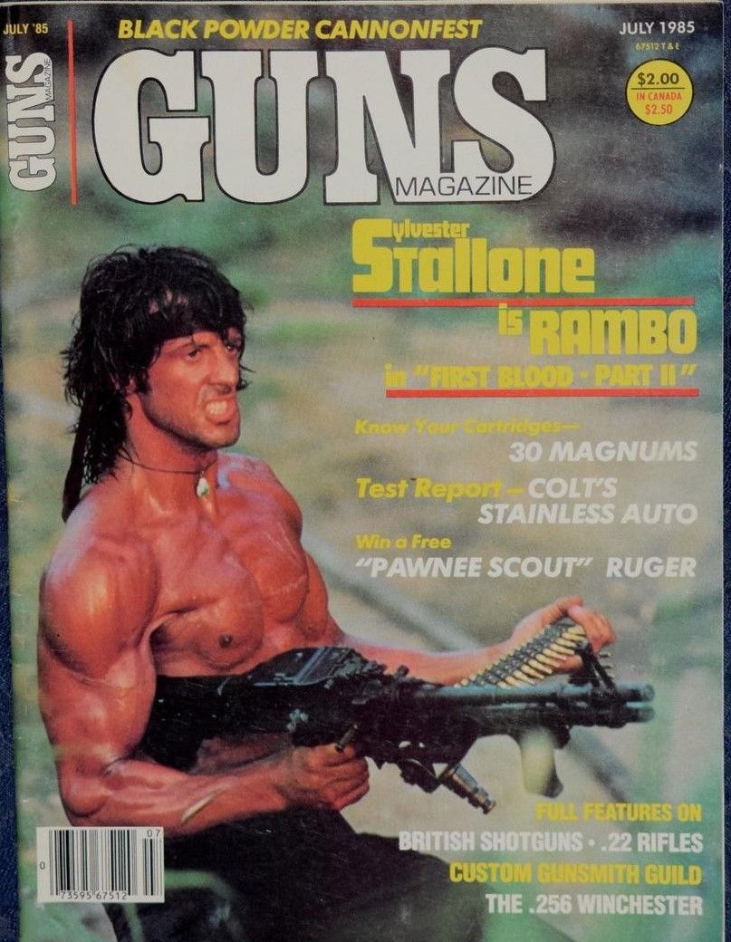 GUNS magazine side cover  July 1985