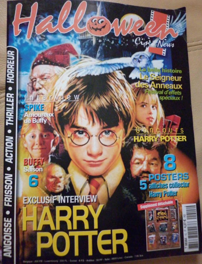 HALLOWEEN CINE NEWS magazine side cover Issue 15  2002