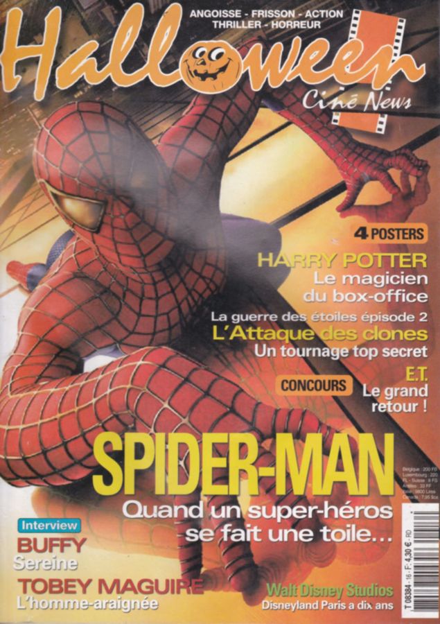HALLOWEEN CINE NEWS magazine side cover Issue 16  2002