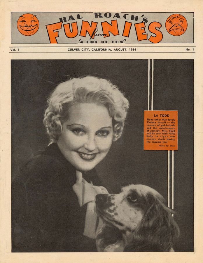 HAL ROACHS FUNNIES magazine side cover Issue 1  August 1934