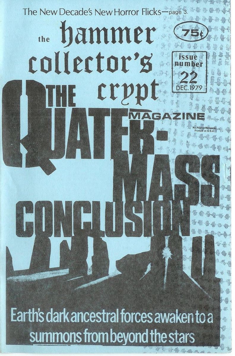 HAMMER COLLECTORS CRYPT magazine side cover Issue 22 December 1979