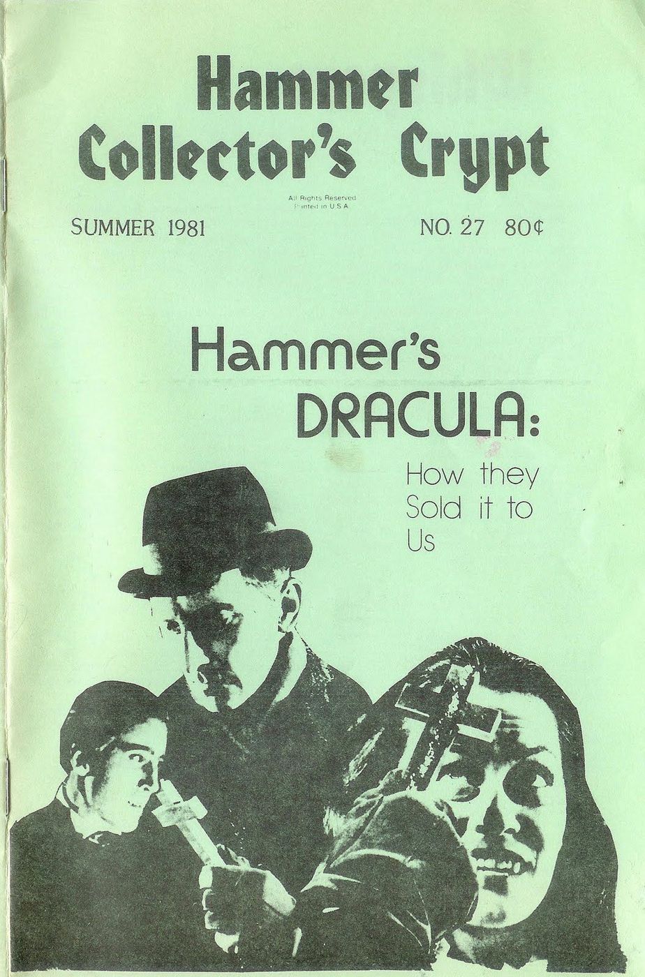 HAMMER COLLECTORS CRYPT magazine side cover Issue 27 Summer 1981