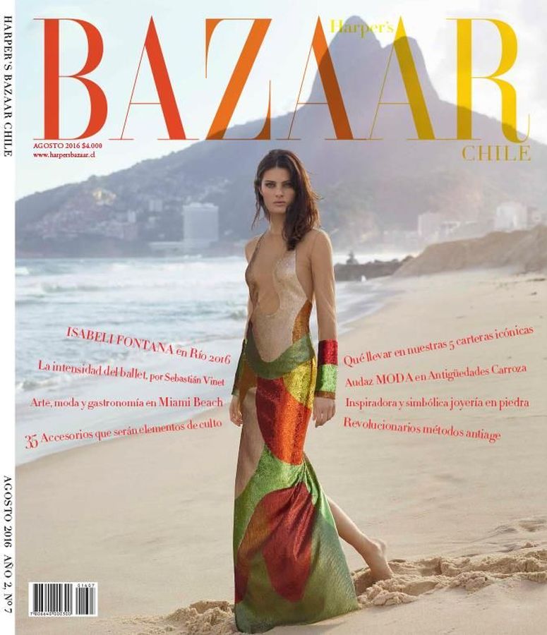HARPERS BAZAAR CHILE magazine side cover  August 2016