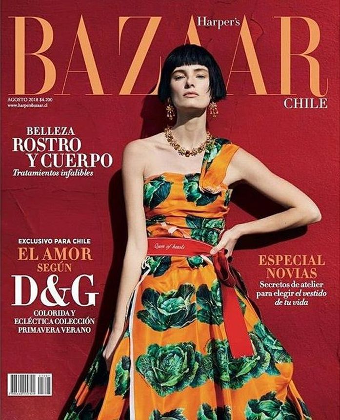 HARPERS BAZAAR CHILE magazine side cover  August 2018