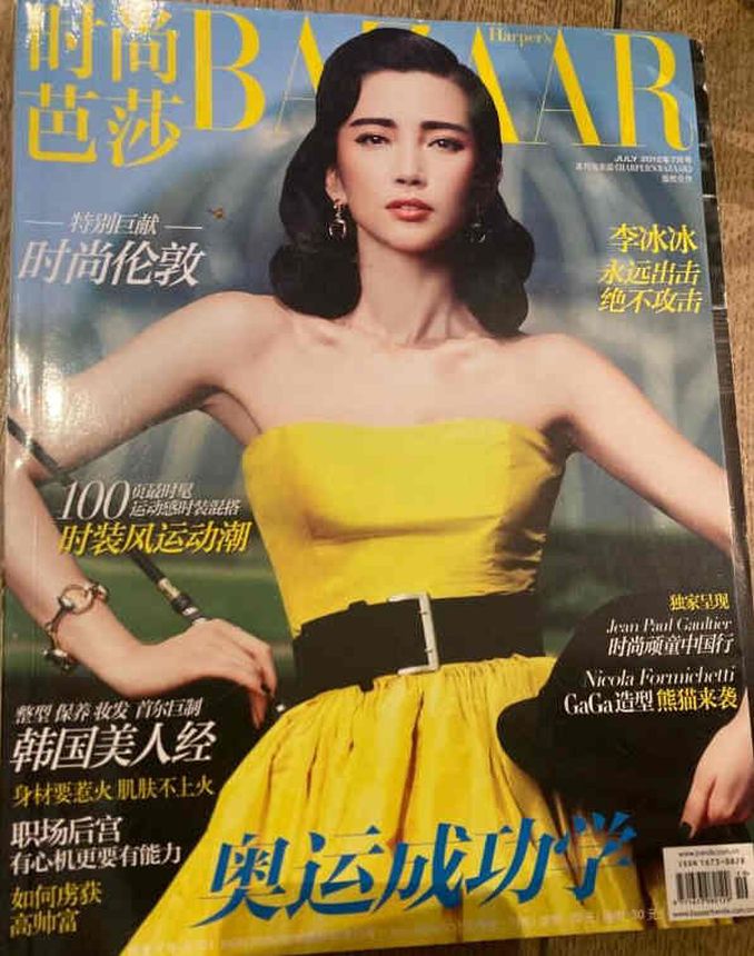HARPERS BAZAAR CHINA magazine side cover  July 2012