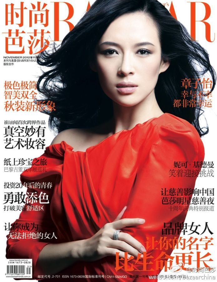 HARPERS BAZAAR CHINA magazine side cover  November 2012