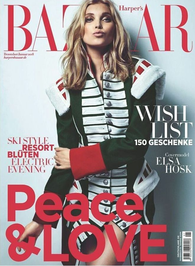 HARPERS BAZAAR GERMANY magazine side cover  December 2017/ January 2018 
