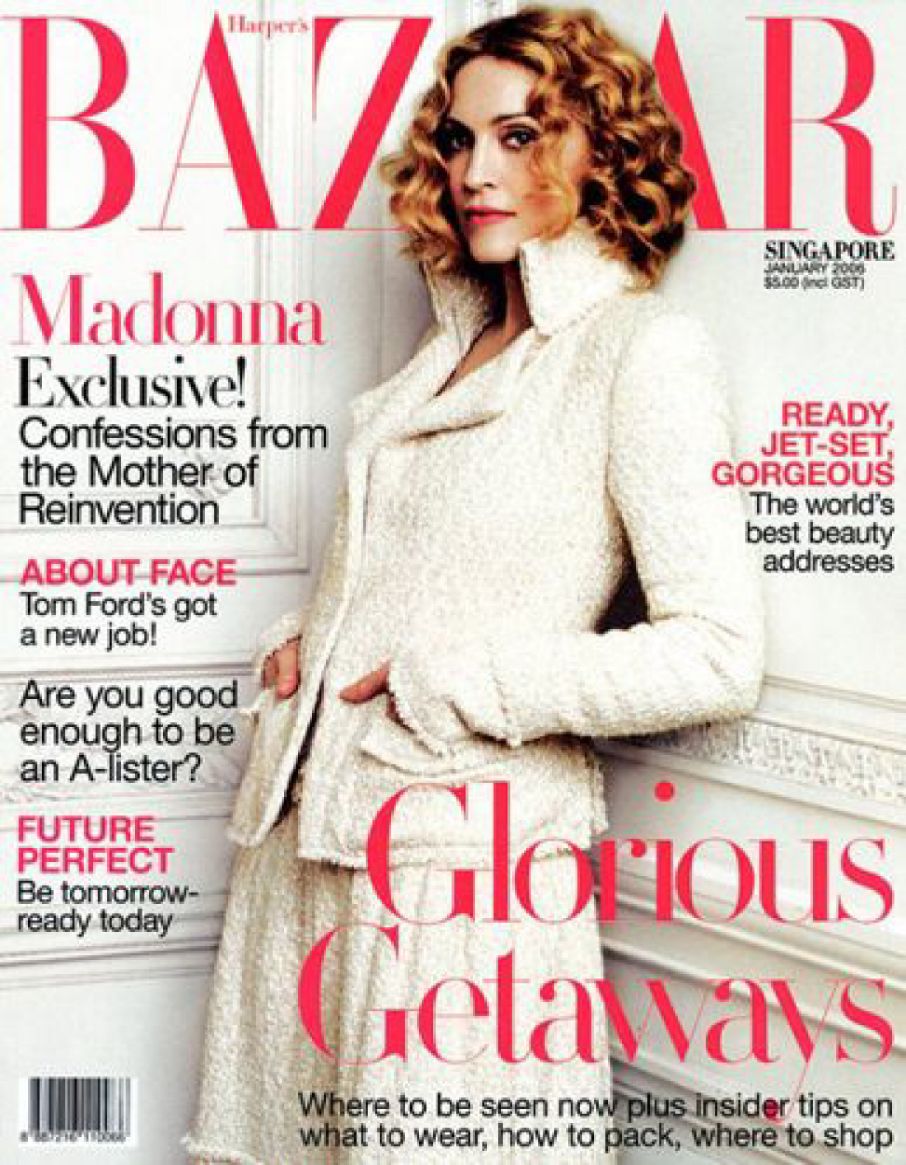 HARPERS BAZAAR SINGAPORE magazine side cover  January 2006