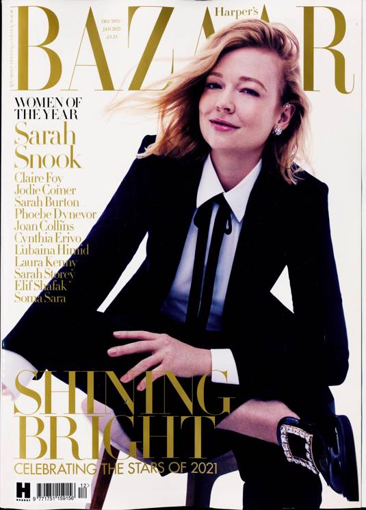 HARPERS BAZAAR UK magazine side cover  December 2021/ January 2022 