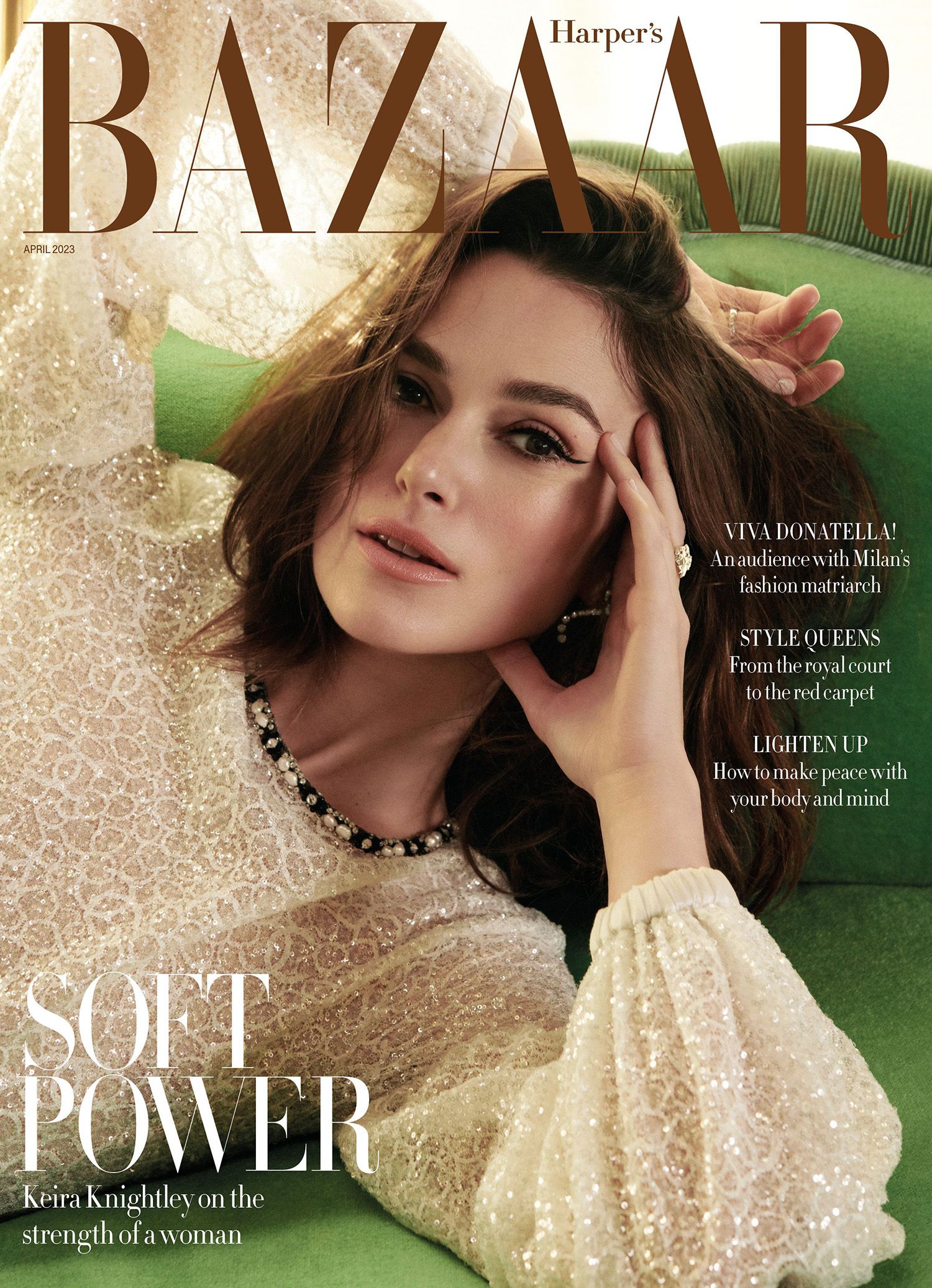 HARPERS BAZAAR UK magazine side cover  April 2023