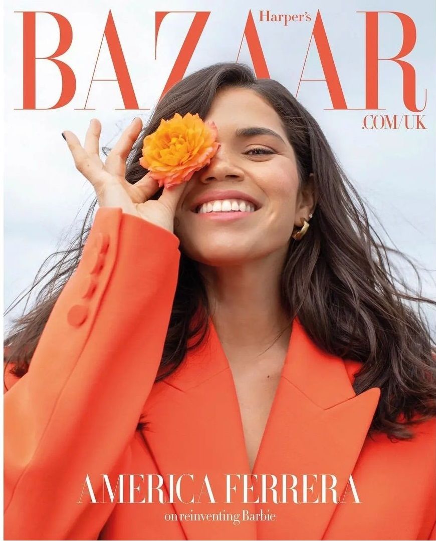 HARPERS BAZAAR UK magazine side cover  August 2023