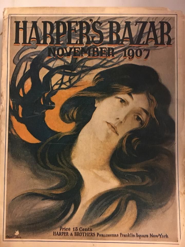 HARPERS BAZAAR USA magazine side cover  November 1907