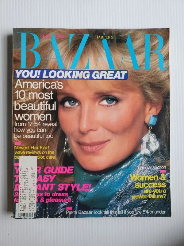 HARPERS BAZAAR USA magazine side cover  September 1985