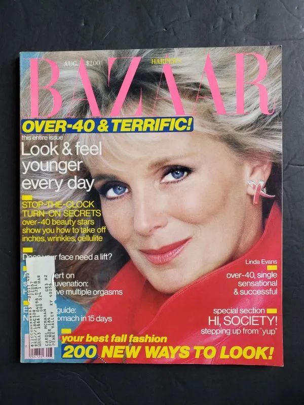 HARPERS BAZAAR USA magazine side cover  August 1986
