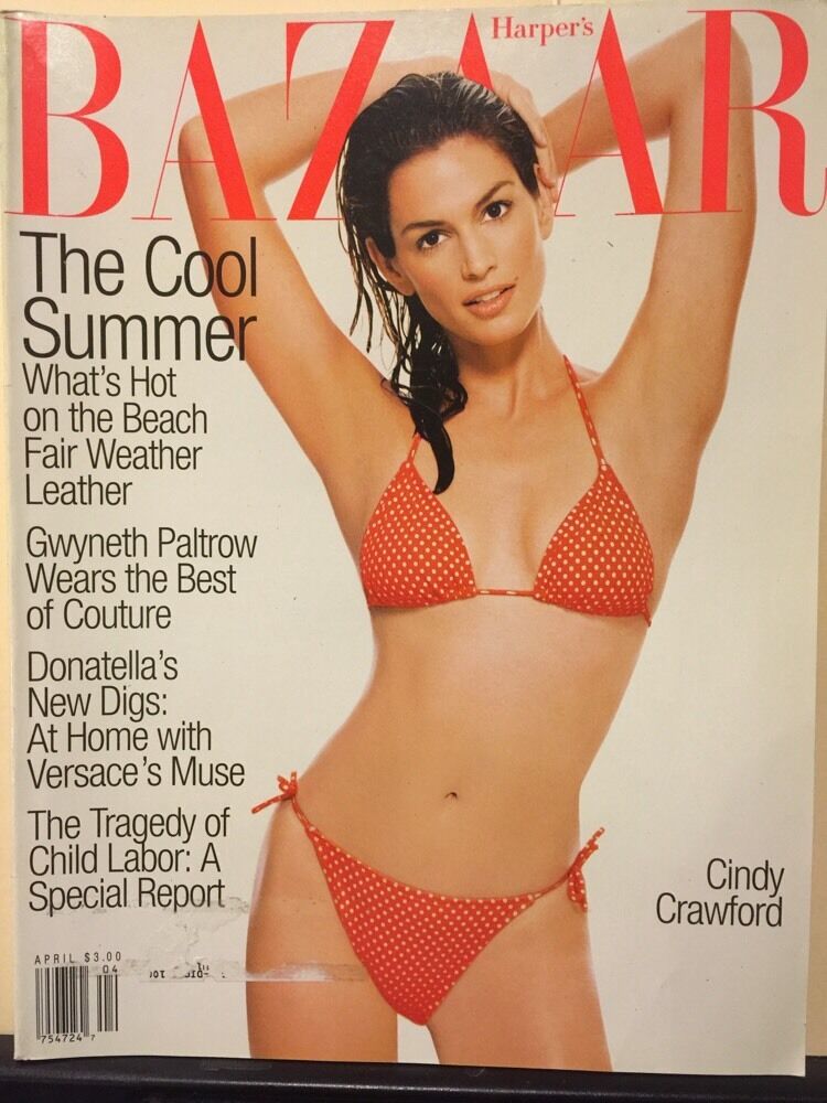 HARPERS BAZAAR USA magazine side cover  April 1996