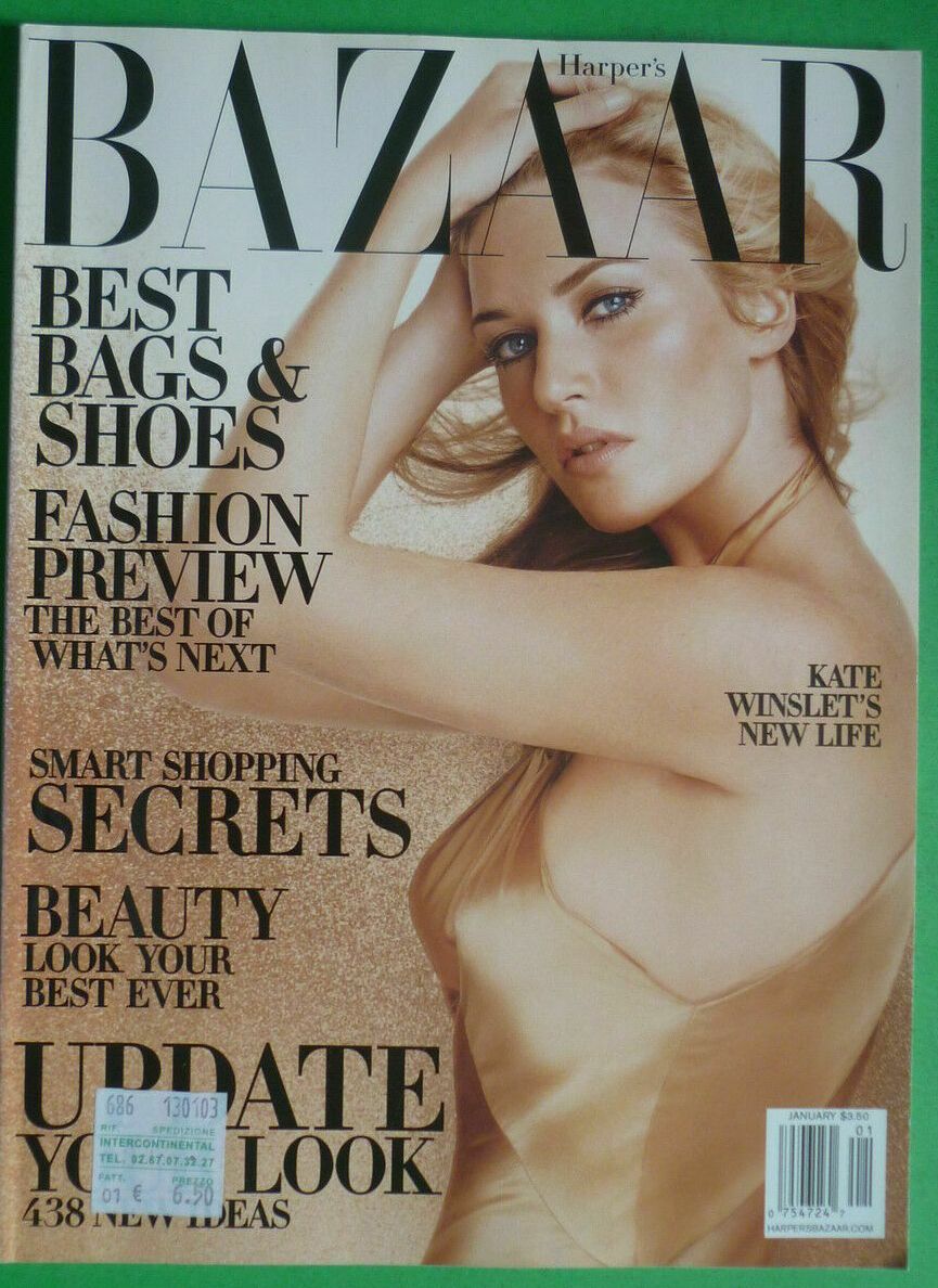 HARPERS BAZAAR USA magazine side cover  January 2003